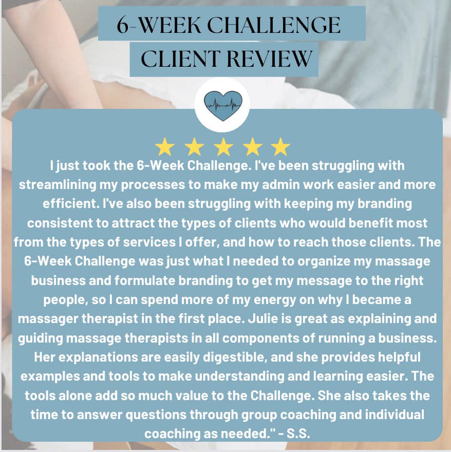 6-Week Virtual Massage Practice Prosperity Challenge Review